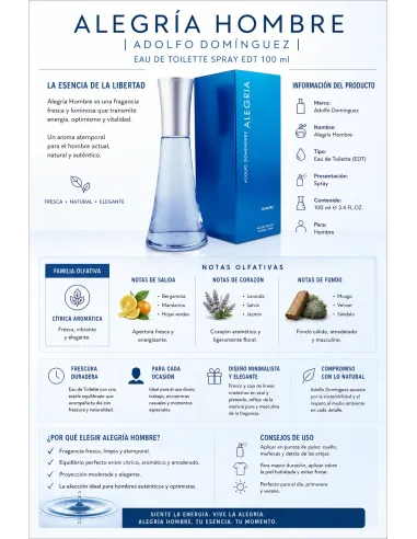 Alegría Hombre Eau de Toilette Vapo 100 ml
