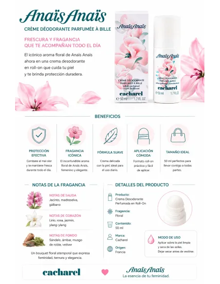 Anais Anais Creme Deodorant Roll-On 50 ml | Cacharel